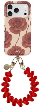 AVY Apple iPhone 17 Pro MagSafe Hoesje met Koord 30CM Hearts & Roses