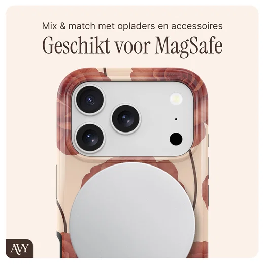 AVY Apple iPhone 17 Pro MagSafe Hoesje met Koord 30CM Hearts & Roses afbeelding 8