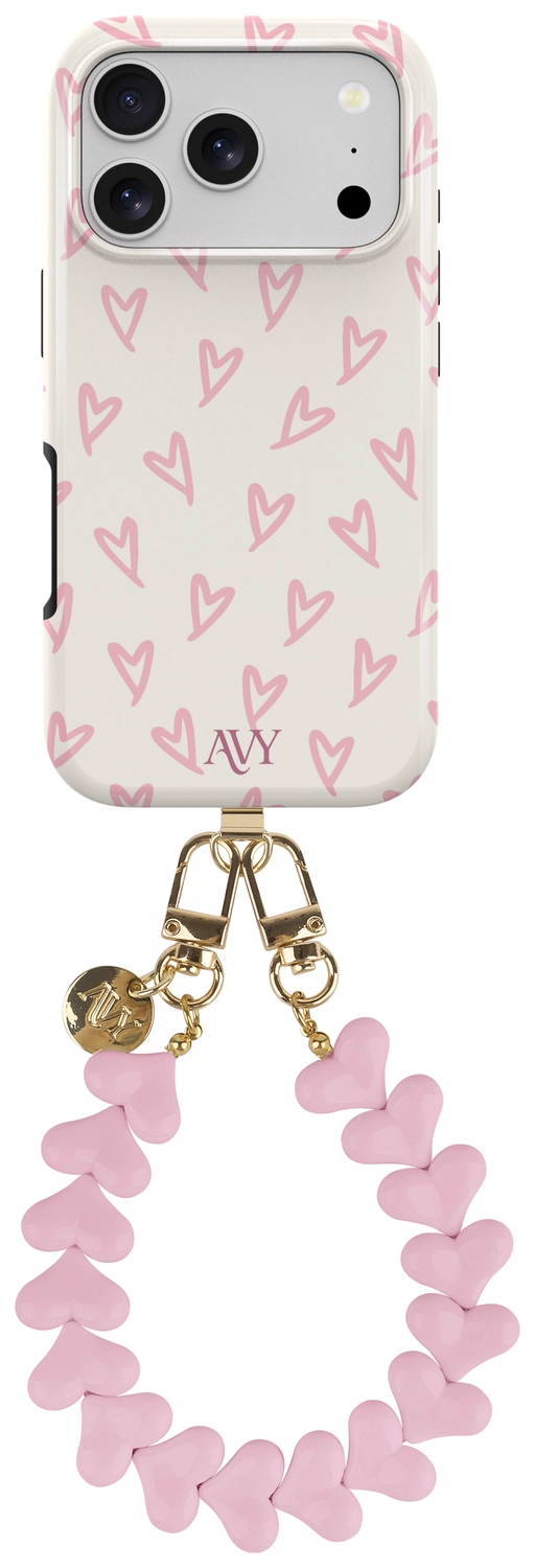 AVY Apple iPhone 17 Pro MagSafe Hoesje met Koord 30CM Cupid Hearts afbeelding 1