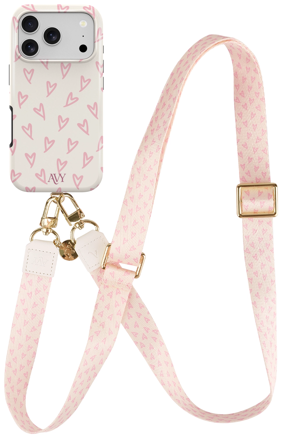 AVY Apple iPhone 17 Pro MagSafe Hoesje met Koord 130CM Cupid Blush afbeelding 1