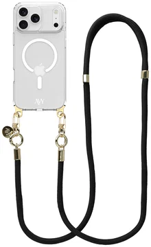 AVY Apple iPhone 17 Pro Max Hoesje met Koord & MagSafe 130CM Tressé Black