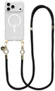 AVY Apple iPhone 17 Pro Max Hoesje met Koord & MagSafe 130CM Tressé Black
