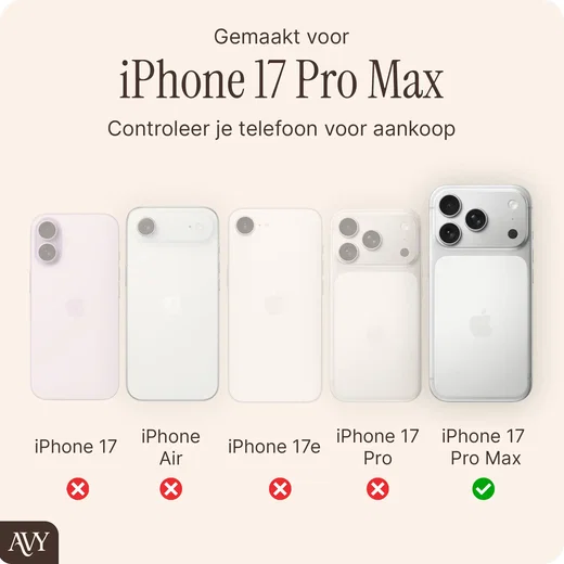 AVY Apple iPhone 17 Pro Max Hoesje met Koord & MagSafe 130CM Tressé Beige afbeelding 6