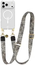 AVY Apple iPhone 17 Pro Max Hoesje met Koord & MagSafe 130CM Serengeti Zebra afbeelding