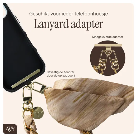 AVY Apple iPhone 17 Pro Max MagSafe Hoesje met Koord 32CM Aurum Gold afbeelding 11