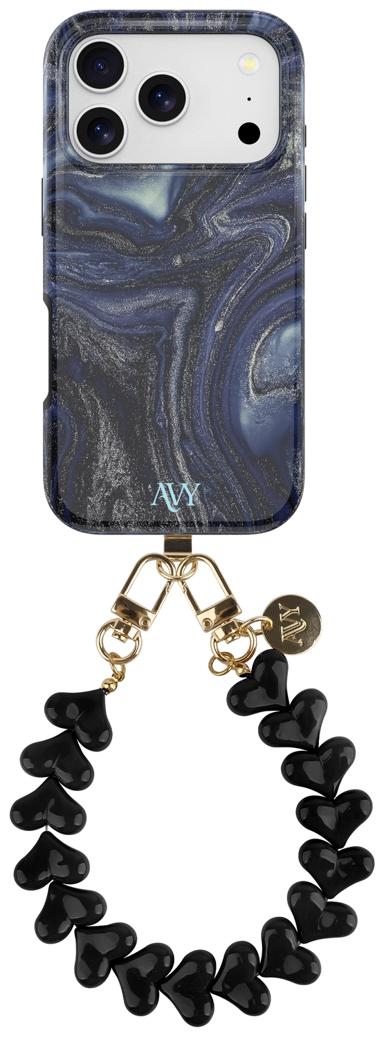 AVY Apple iPhone 17 Pro Max MagSafe Hoesje met Koord 30CM Marmer Hearts afbeelding 1