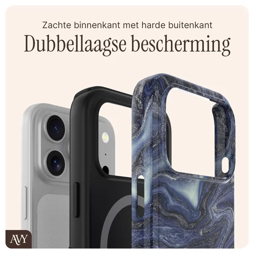 AVY Apple iPhone 17 Pro Max MagSafe Hoesje met Koord 30CM Marmer Hearts afbeelding 10