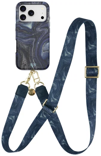AVY Apple iPhone 17 Pro Max MagSafe Hoesje met Koord 130CM Obscura Blue afbeelding 1
