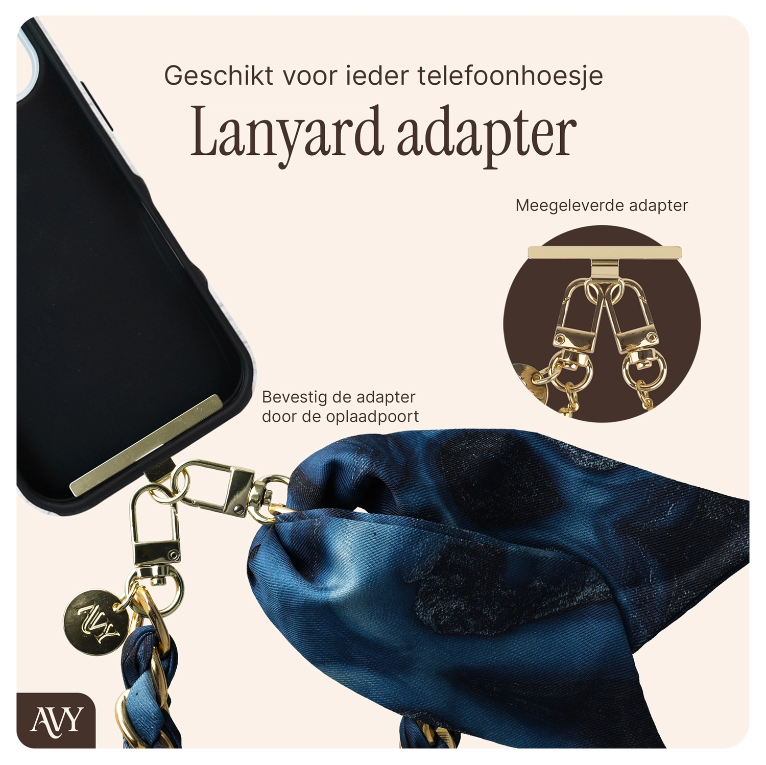 AVY Apple iPhone 17 Pro Max MagSafe Hoesje met Koord 32CM Obscura Blue afbeelding 11