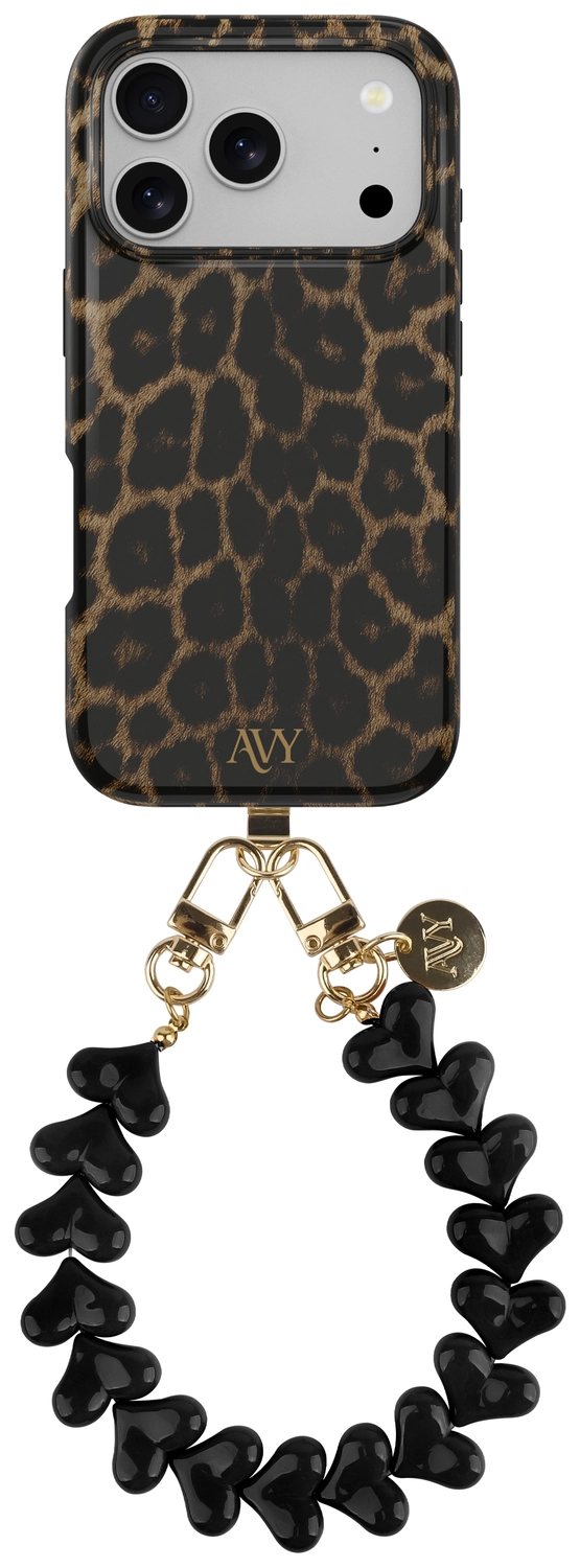 AVY Apple iPhone 17 Pro Max MagSafe Hoesje met Koord 30CM Panther Hearts afbeelding 1