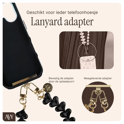 AVY Apple iPhone 17 Pro Max MagSafe Hoesje met Koord 30CM Panther Hearts afbeelding 9