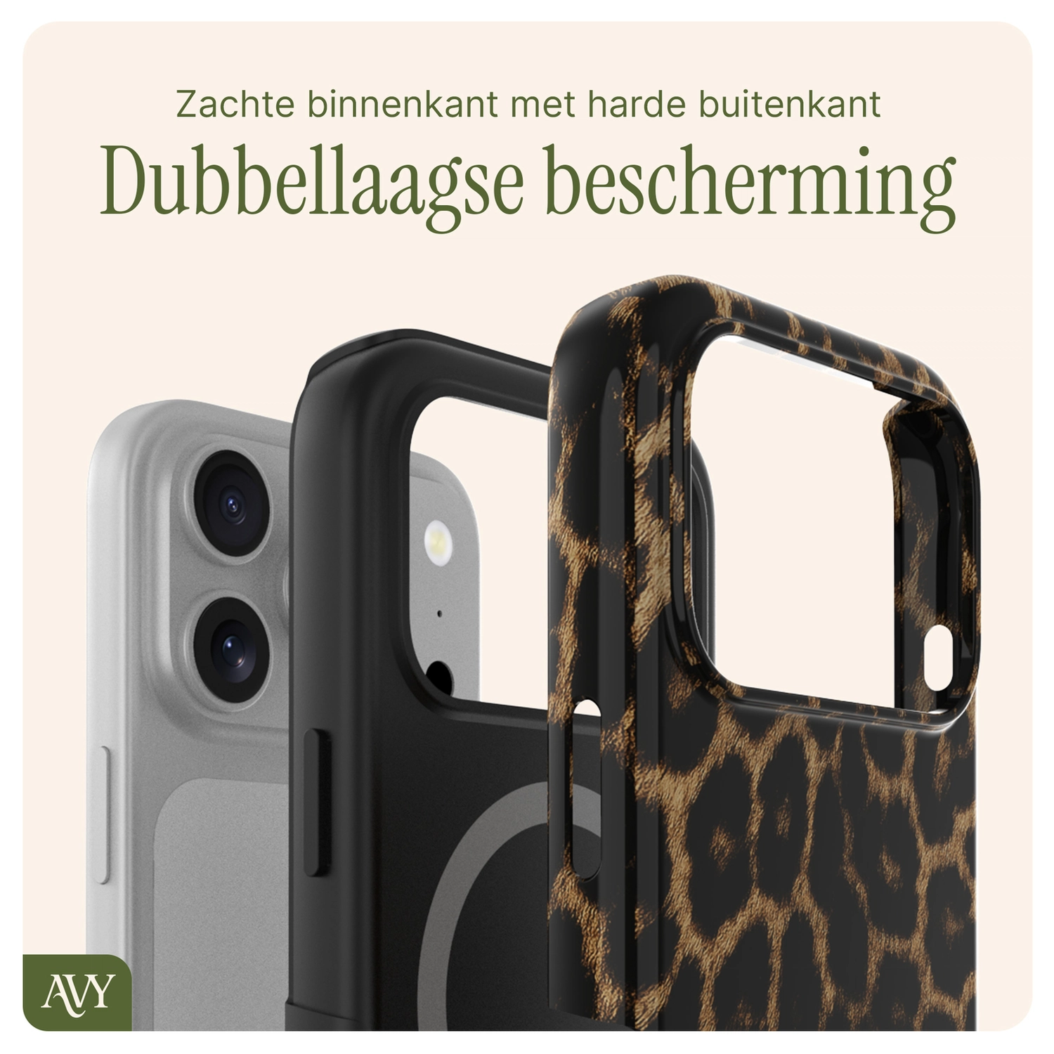 AVY Apple iPhone 17 Pro Max MagSafe Hoesje met Koord 30CM Panther Hearts afbeelding 6