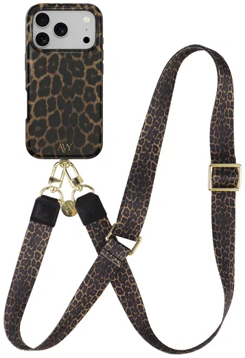 AVY Apple iPhone 17 Pro Max MagSafe Hoesje met Koord 130CM Panthera Chic afbeelding 1