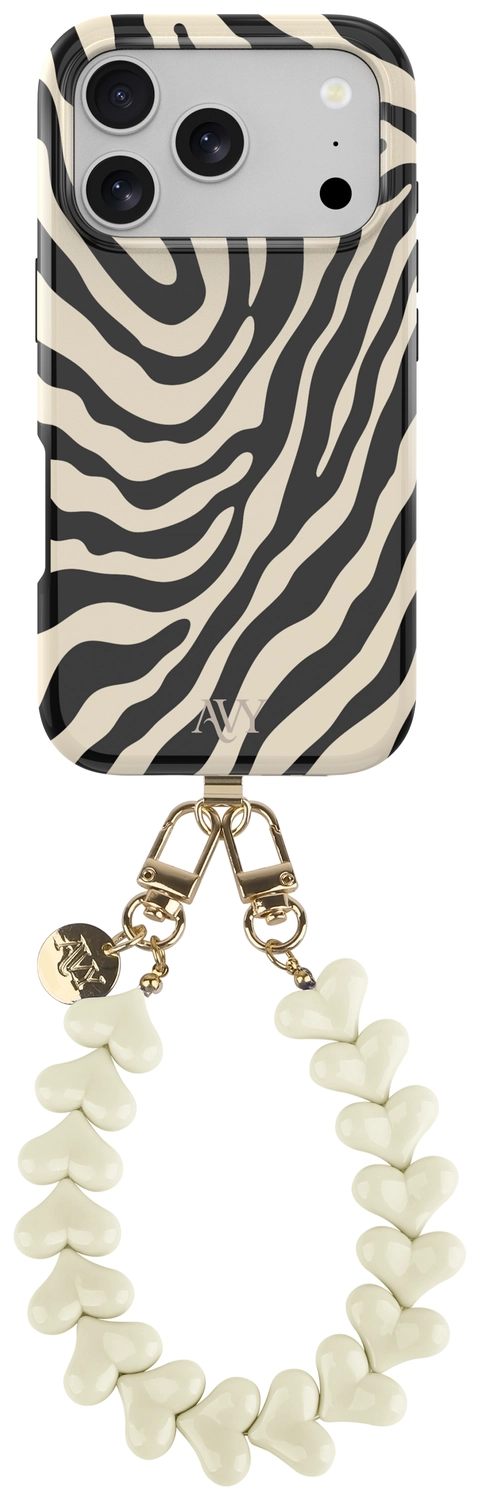 AVY Apple iPhone 17 Pro Max MagSafe Hoesje met Koord 30CM Safari Hearts afbeelding 1