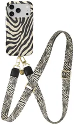 AVY Apple iPhone 17 Pro Max MagSafe Hoesje met Koord 130CM Serengeti Zebra afbeelding