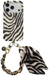 AVY Apple iPhone 17 Pro Max MagSafe Hoesje met Koord 32CM Serengeti Zebra afbeelding