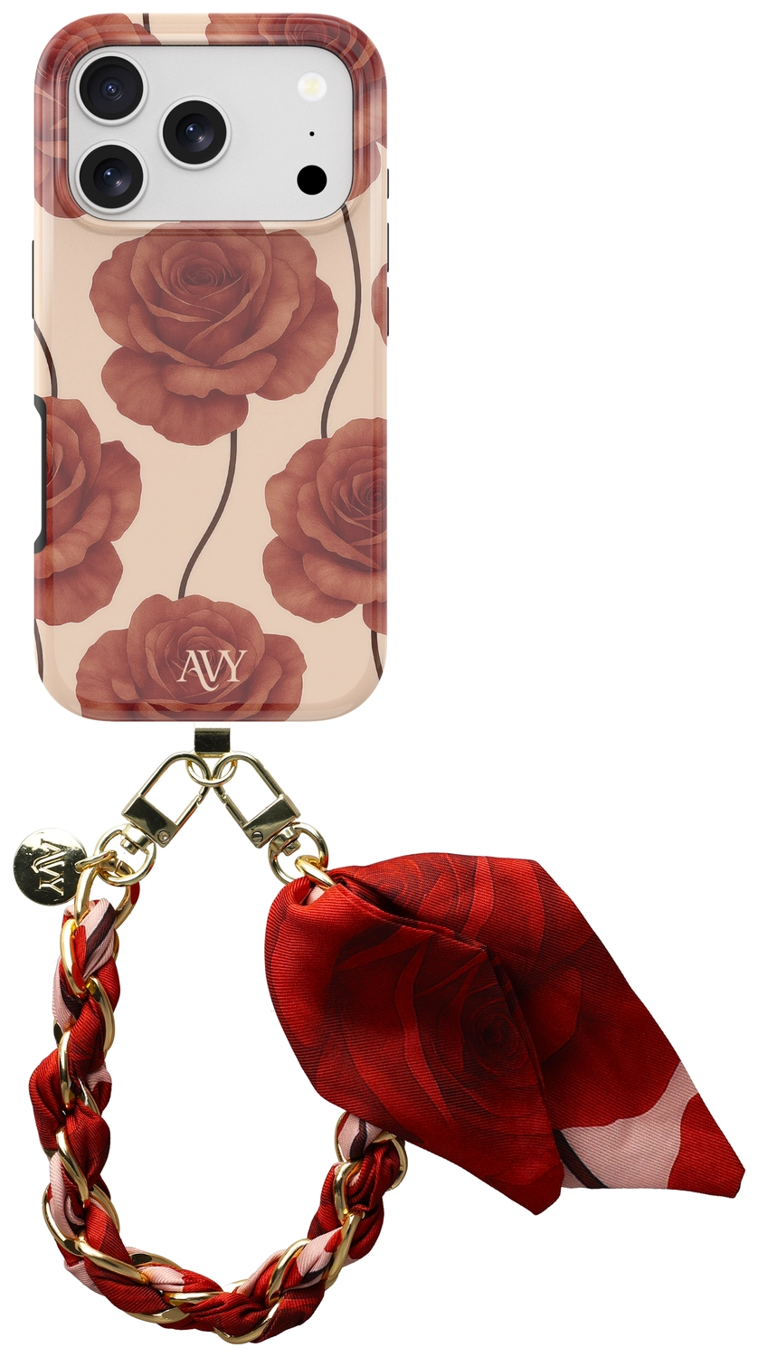 AVY Apple iPhone 17 Pro Max MagSafe Hoesje met Koord 32CM Botanique Roses afbeelding 1