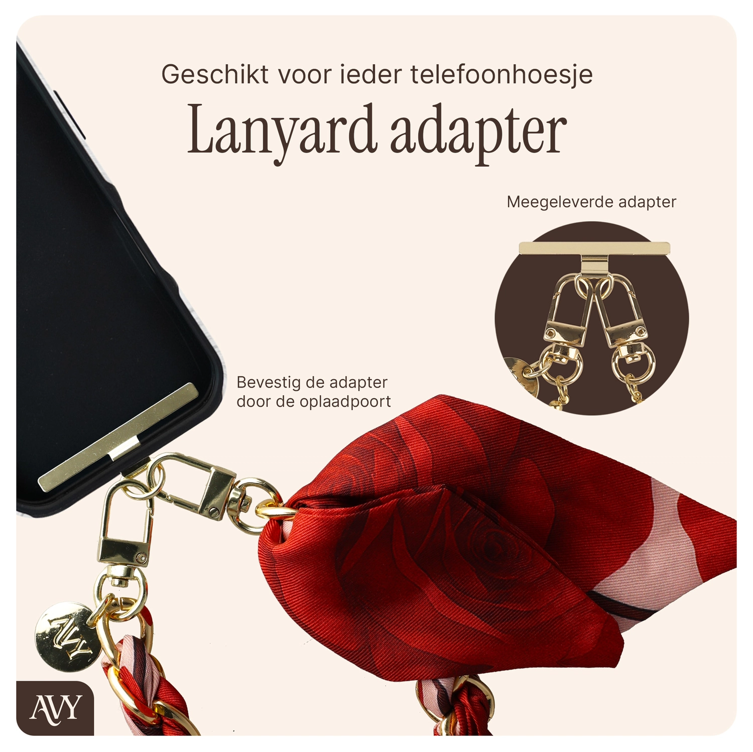 AVY Apple iPhone 17 Pro Max MagSafe Hoesje met Koord 32CM Botanique Roses afbeelding 11