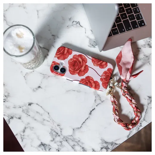 AVY Apple iPhone 17 Pro Max MagSafe Hoesje met Koord 32CM Botanique Roses afbeelding 4