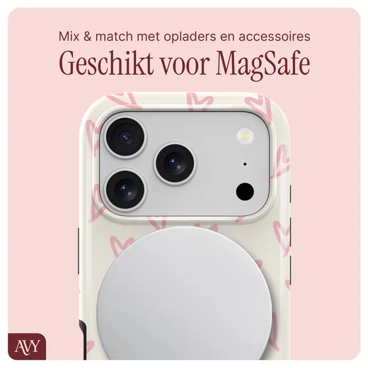 AVY Apple iPhone 17 Pro Max MagSafe Hoesje met Koord 30CM Cupid Hearts afbeelding 8
