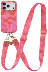 AVY Apple iPhone 17 Pro Max MagSafe Hoesje met Koord 130CM Rosé Twist afbeelding