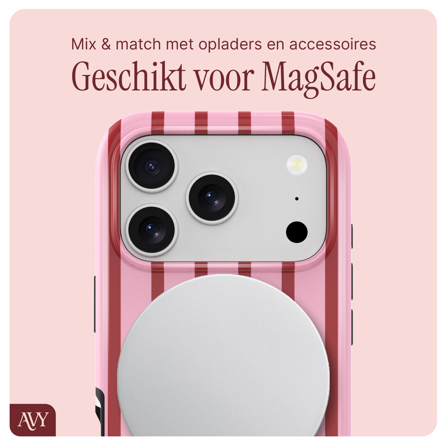 AVY Apple iPhone 17 Pro Max MagSafe Hoesje met Koord 30CM Linea Hearts afbeelding 7