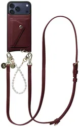 AVY Apple iPhone 17 Pro Max - Styled Kit - Burgundy - Leather and Pearls afbeelding