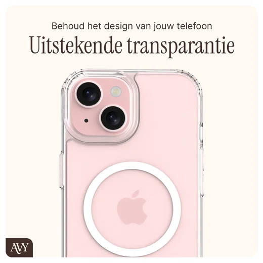AVY Apple iPhone 15 Hoesje met Koord & MagSafe 130CM Tressé Beige afbeelding 8