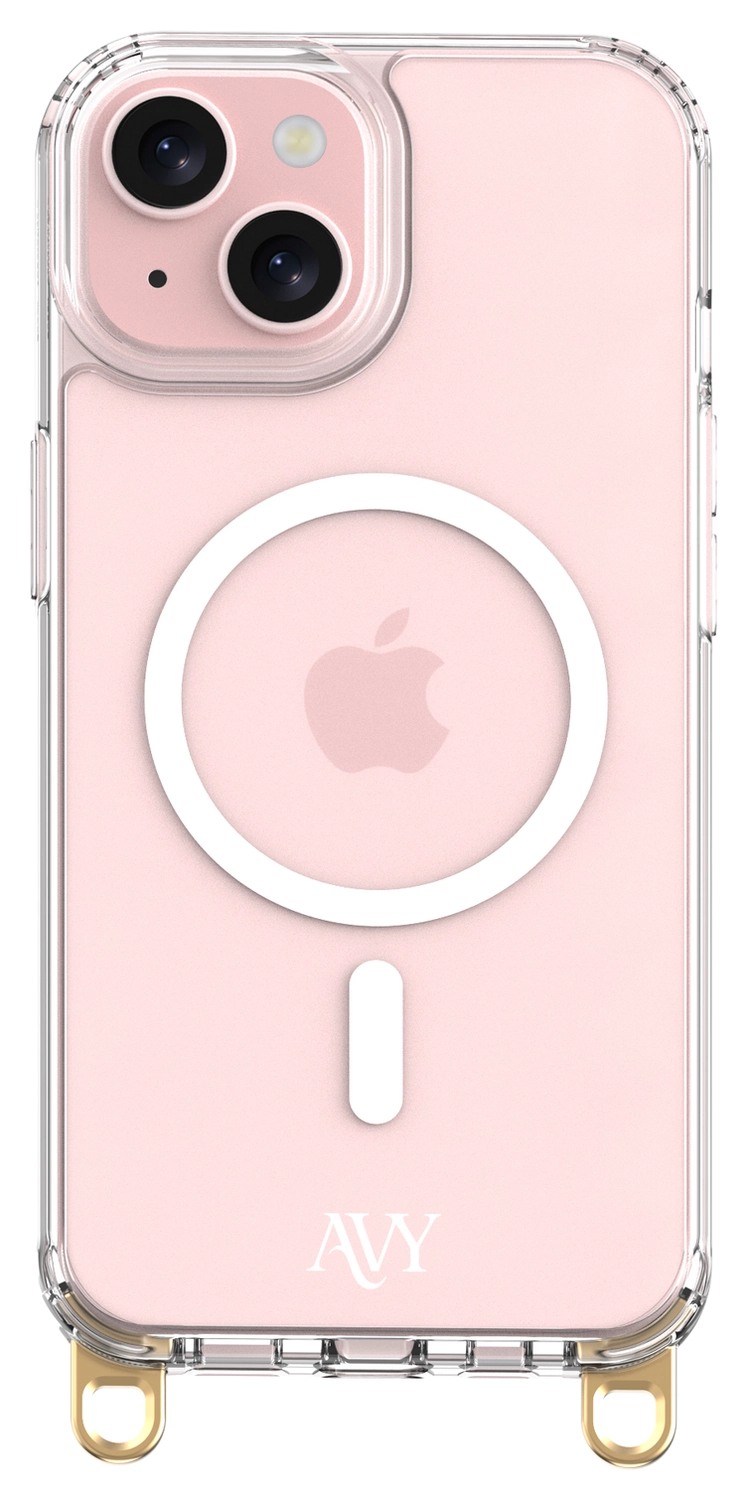 AVY Apple iPhone 15 Hoesje met Koord & MagSafe 130CM Tressé Beige afbeelding 12