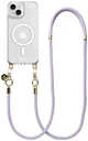 AVY Apple iPhone 15 Hoesje met Koord & MagSafe 130CM Tressé Purple