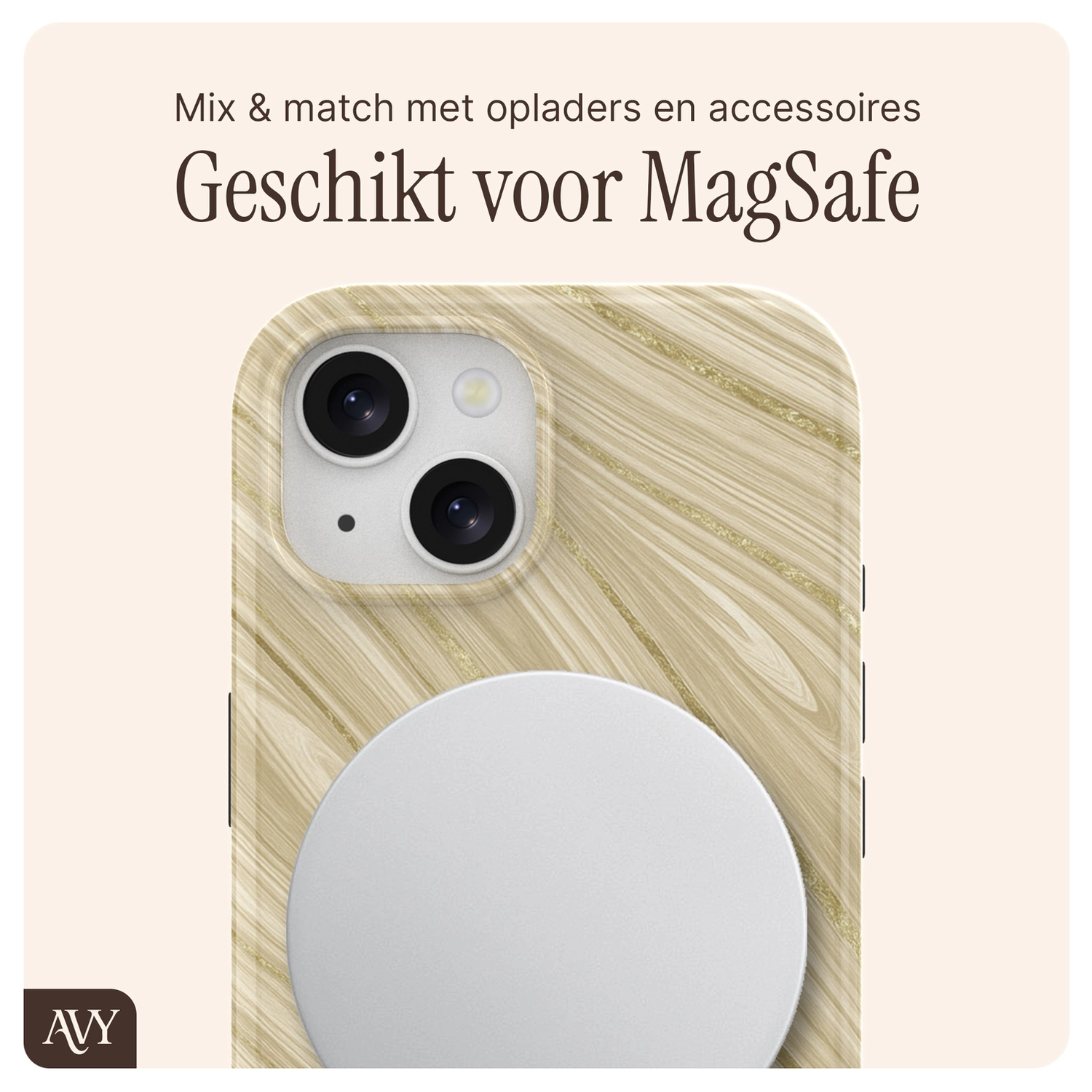 AVY Apple iPhone 15 MagSafe Hoesje met Koord (32CM) Aurum Gold afbeelding 8