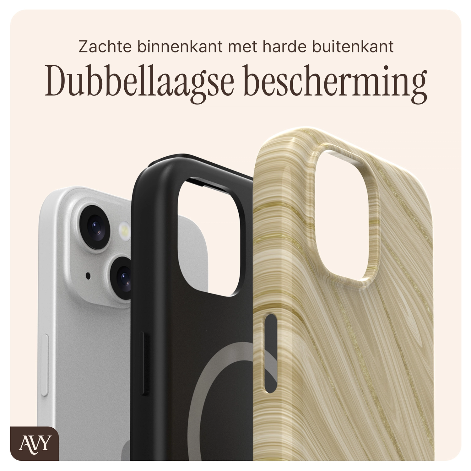 AVY Apple iPhone 15 MagSafe Hoesje met Koord (32CM) Aurum Gold afbeelding 10