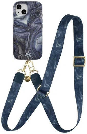 AVY Apple iPhone 15 MagSafe Hoesje met Koord 130CM Obscura Blue afbeelding 1