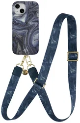 AVY Apple iPhone 15 MagSafe Hoesje met Koord 130CM Obscura Blue afbeelding