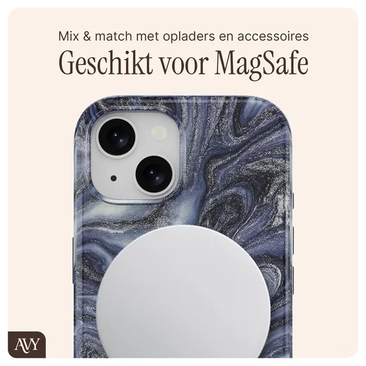 AVY Apple iPhone 15 MagSafe Hoesje met Koord 130CM Obscura Blue afbeelding 9
