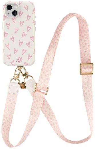 AVY Apple iPhone 15 MagSafe Hoesje met Koord 130CM Cupid Blush afbeelding 1