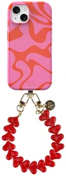 AVY Apple iPhone 15 MagSafe Hoesje met Koord 30CM Rose Hearts afbeelding