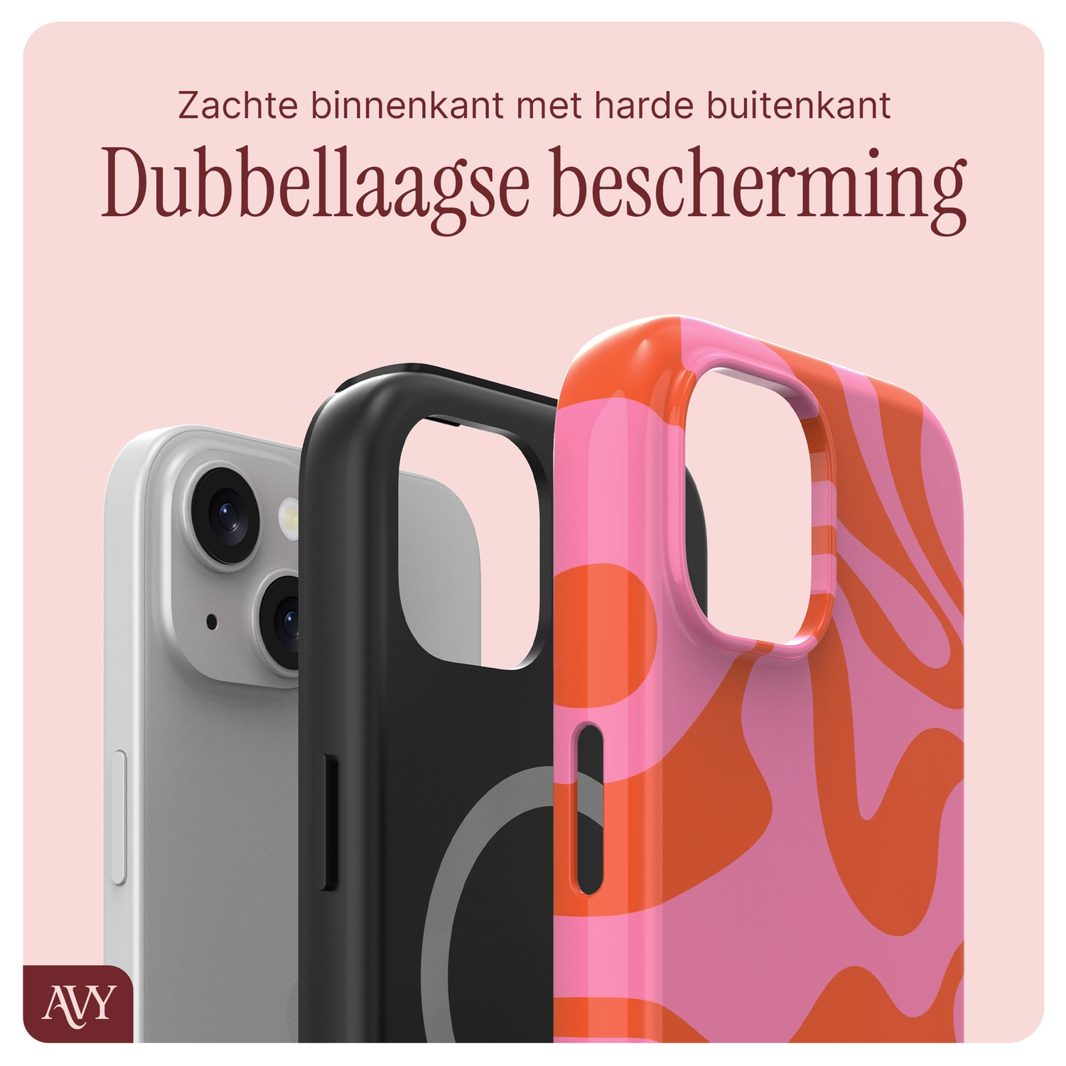 AVY Apple iPhone 15 MagSafe Hoesje met Koord 30CM Rose Hearts afbeelding 9