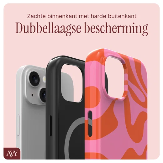 AVY Apple iPhone 15 MagSafe Hoesje met Koord 30CM Rose Hearts afbeelding 9