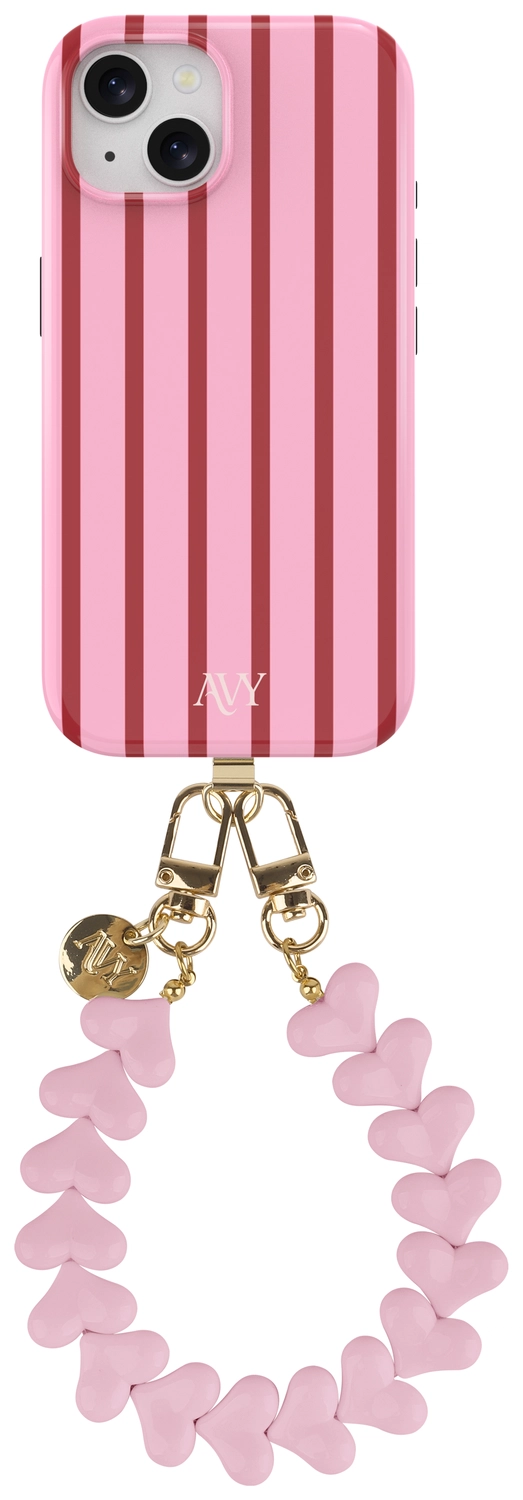AVY Apple iPhone 15 MagSafe Hoesje met Koord 30CM Linea Hearts afbeelding 1