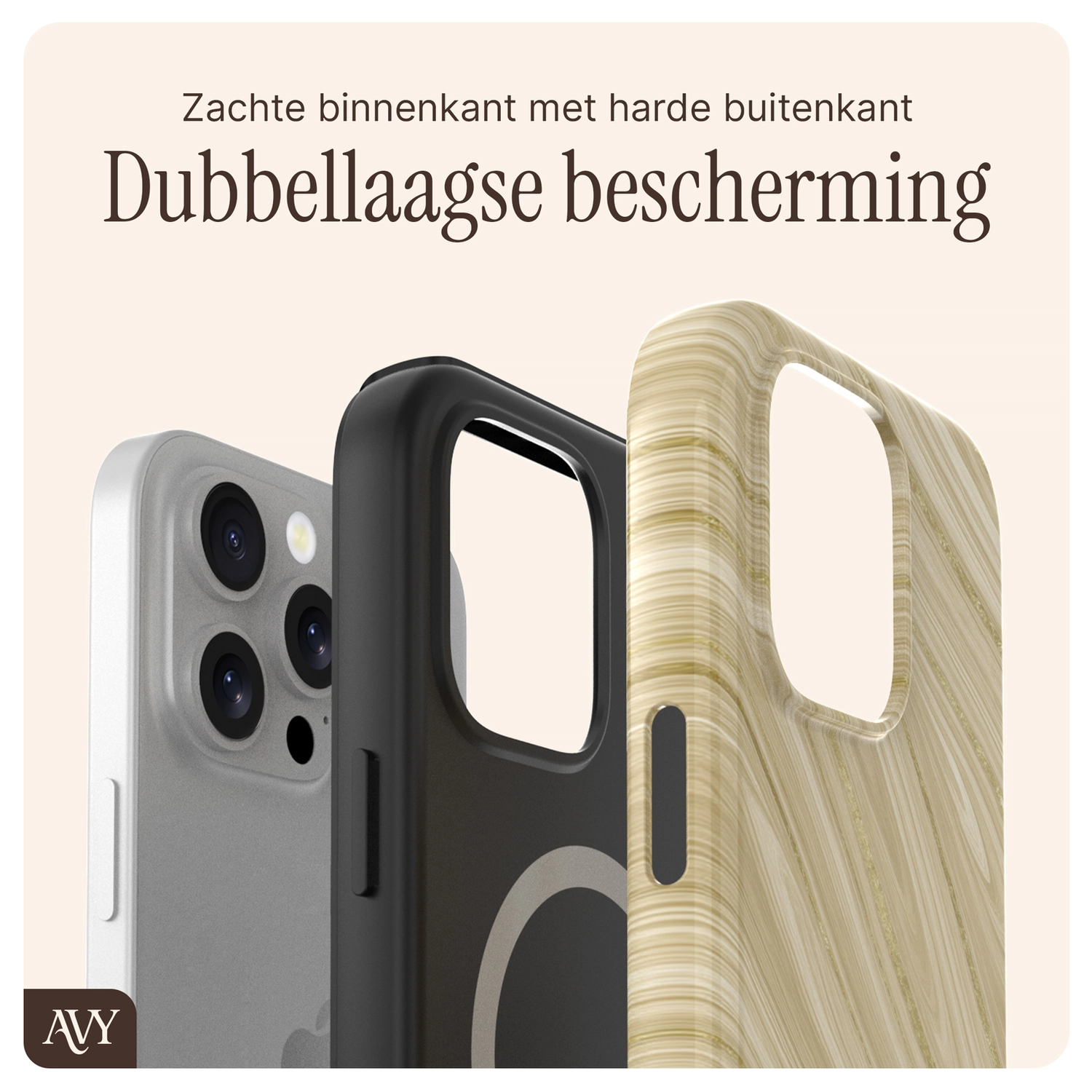 AVY Apple iPhone 15 Pro MagSafe Hoesje met Koord 32CM Aurum Gold afbeelding 10