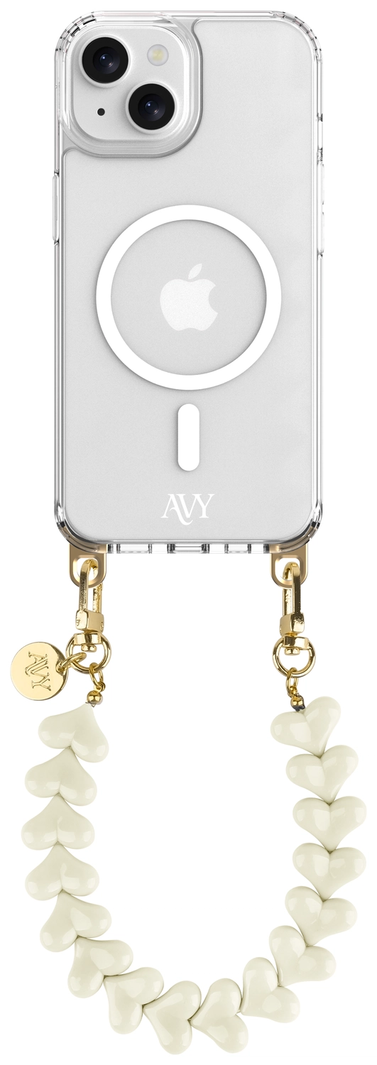 AVY Apple iPhone 13 / 14 Hoesje met Koord & MagSafe 30CM Cupid Beige afbeelding 1