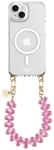 AVY Apple iPhone 13 / 14 Hoesje met Koord & MagSafe 30CM Cupid Clear Pink afbeelding 1