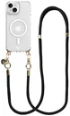 AVY Apple iPhone 13 / 14 Hoesje met Koord & MagSafe 130CM Tressé Black