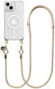 AVY Apple iPhone 13 / 14 Hoesje met Koord & MagSafe 130CM Tressé Beige