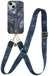 AVY Apple iPhone 13 / 14 MagSafe Hoesje met Koord 130CM Obscura Blue afbeelding