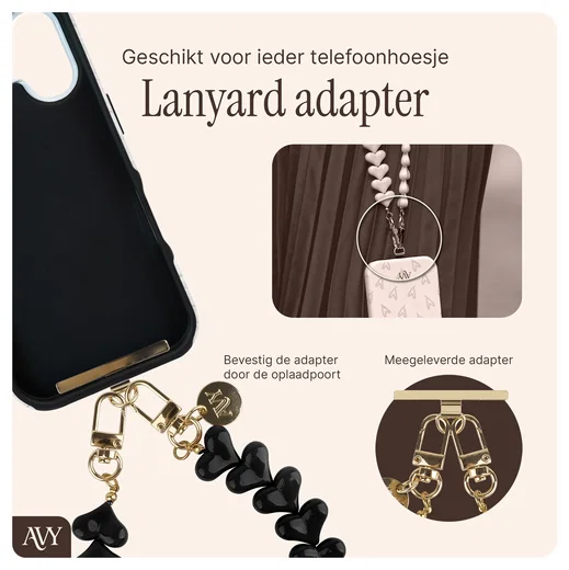 AVY Apple iPhone 13 / 14 MagSafe Hoesje met Koord 30CM Panther Hearts afbeelding 11