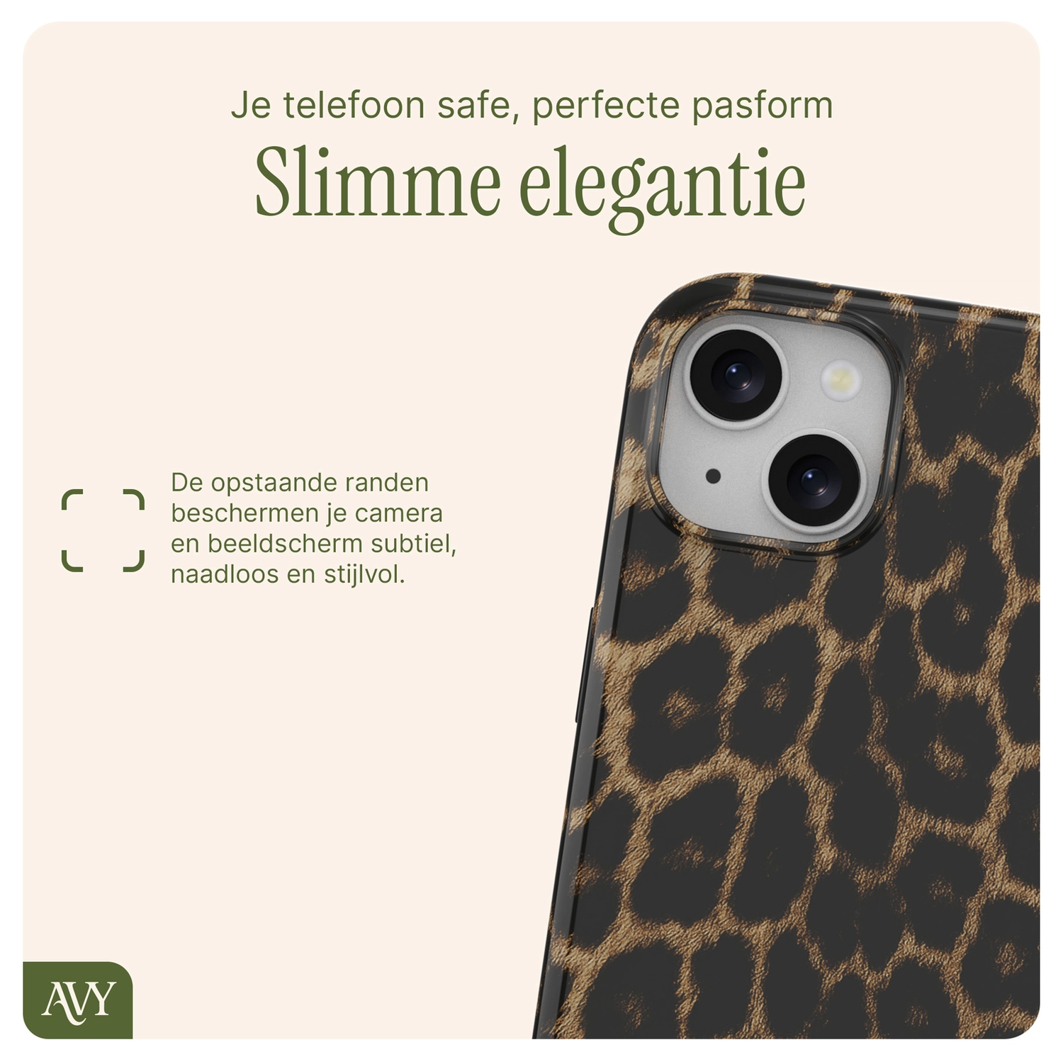 AVY Apple iPhone 13 / 14 MagSafe Hoesje met Koord 30CM Panther Hearts afbeelding 6