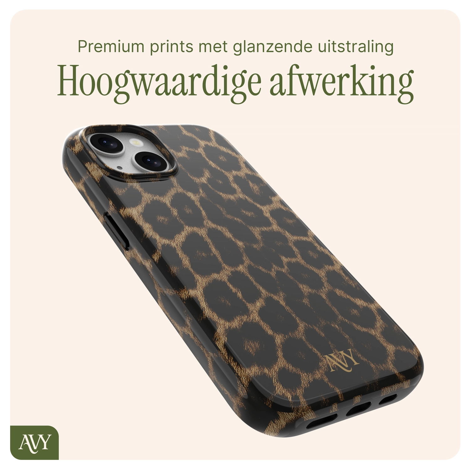 AVY Apple iPhone 13 / 14 MagSafe Hoesje met Koord 30CM Panther Hearts afbeelding 7