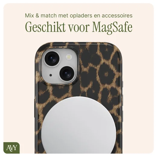 AVY Apple iPhone 13 / 14 MagSafe Hoesje met Koord 30CM Panther Hearts afbeelding 8